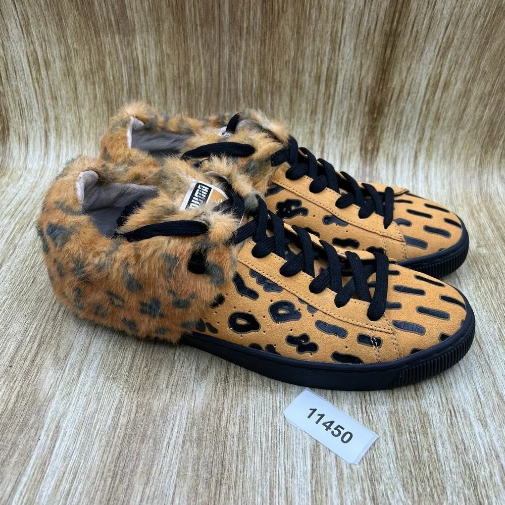 Puma x Mihara Yasuhiro Men's Size 10 Tan Black Leopard Faux Fur Shoes 357300-01